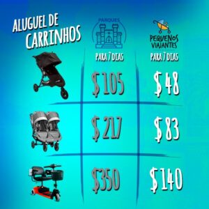 tabela comparativa aluguel carrinho bebe disney